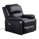 paris prix Fauteuil de Relaxation Électrique "Gérald" 98cm Noir