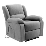 paris prix Fauteuil de Relaxation Electrique Microfibre "Ota" 96cm Gris