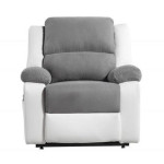 Paris Prix Fauteuil De Relaxation Electrique "Ota" 96cm Blanc & Gris