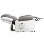 Paris Prix Fauteuil De Relaxation Electrique "Ota" 96cm Blanc & Gris