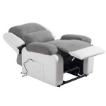 Paris Prix Fauteuil De Relaxation Electrique "Ota" 96cm Blanc & Gris