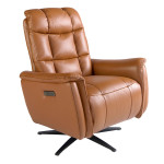 paris prix Fauteuil de Relaxation en Cuir "Pivotant" 106cm Marron