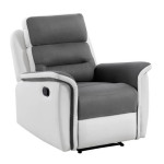 paris prix Fauteuil de Relaxation "Kato" 100cm Blanc & Gris