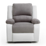Paris Prix Fauteuil De Relaxation Microfibre "Polo" 96cm Gris & Blanc