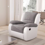 Paris Prix Fauteuil De Relaxation Microfibre "Polo" 96cm Gris & Blanc
