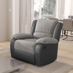 Paris Prix Fauteuil De Relaxation Microfibre "Polo" 96cm Gris Clair