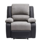 Paris Prix Fauteuil De Relaxation Microfibre "Polo" 96cm Gris & Noir