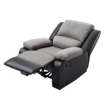 Paris Prix Fauteuil De Relaxation Microfibre "Polo" 96cm Gris & Noir