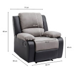 Paris Prix Fauteuil De Relaxation Microfibre "Polo" 96cm Gris & Noir