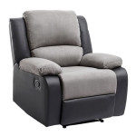 paris prix Fauteuil de Relaxation Microfibre "Polo" 96cm Gris & Noir