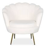 Paris Prix Fauteuil Design Bouclette "André" 80cm Crème