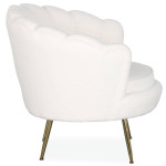 Paris Prix Fauteuil Design Bouclette "André" 80cm Crème