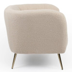 Paris Prix Fauteuil Design Bouclette "Reuben" 75cm Beige
