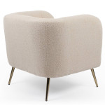 Paris Prix Fauteuil Design Bouclette "Reuben" 75cm Beige