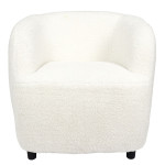 Paris Prix Fauteuil Design Bouclette "Shirley" 77cm Blanc