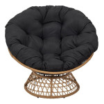 Paris Prix Fauteuil Design "Cancun" 96cm Noir & Naturel
