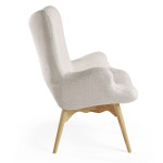 Paris Prix Fauteuil Design Capitonné "Salomé" 92cm Beige