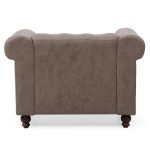 Paris Prix Fauteuil Design "Chesterfield" 110cm Marron Vintage