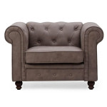 paris prix Fauteuil Design "Chesterfield" 110cm Marron Vintage