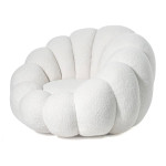Paris Prix Fauteuil Design Coquillage "Bouclette" 98cm Blanc