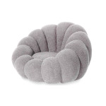 Paris Prix Fauteuil Design Coquillage "Bouclette" 98cm Gris