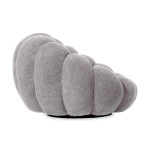 Paris Prix Fauteuil Design Coquillage "Bouclette" 98cm Gris