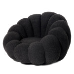 Paris Prix Fauteuil Design Coquillage "Bouclette" 98cm Noir