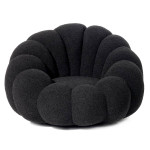 paris prix Fauteuil Design Coquillage "Bouclette" 98cm Noir