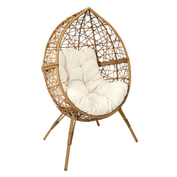 Paris Prix Fauteuil Design & Coussin "Œuf" 150cm Naturel