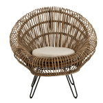 Paris Prix Fauteuil Design & Coussin "Vivi" 104cm Naturel