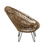 Paris Prix Fauteuil Design & Coussin "Vivi" 104cm Naturel