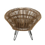 Paris Prix Fauteuil Design & Coussin "Vivi" 104cm Naturel