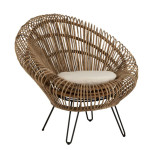 paris prix Fauteuil Design & Coussin "Vivi" 104cm Naturel