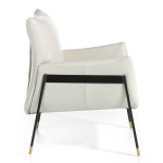 Paris Prix Fauteuil Design Cuir & Acier "Folty" 87cm Beige