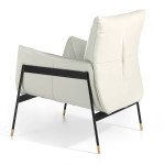 Paris Prix Fauteuil Design Cuir & Acier "Folty" 87cm Beige