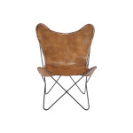 Paris Prix Fauteuil Design En Cuir "Papillon" 73cm Marron