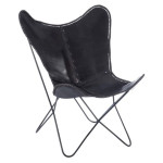 paris prix Fauteuil Design en Cuir "Papillon" 92cm Noir