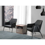 Paris Prix Fauteuil Design En Cuir "Salvador" 80cm Noir