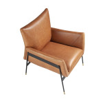 Paris Prix Fauteuil Design En Cuir "Thurman" 87cm Marron
