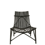 Paris Prix Fauteuil Design En Rotin "Margery" 84cm Noir