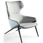 paris prix Fauteuil Design en Tissu "Léonard" 102cm Gris