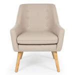 Paris Prix Fauteuil Design En Tissu "Luigi" 85cm Beige