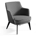 paris prix Fauteuil Design en Tissu "Pied de Poule" 82cm Noir