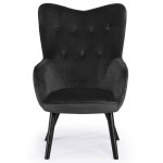 Paris Prix Fauteuil Design En Velours "Artic" 100cm Noir