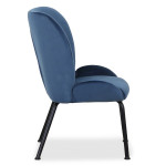 Paris Prix Fauteuil Design En Velours "Giovanni" 86cm Bleu