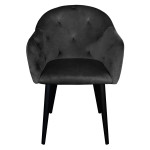 Paris Prix Fauteuil Design En Velours "Glany" 81cm Noir