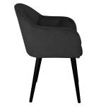 Paris Prix Fauteuil Design En Velours "Glany" 81cm Noir