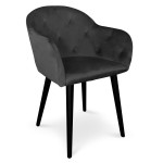 paris prix Fauteuil Design en Velours "Glany" 81cm Noir