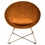 Paris Prix Fauteuil Design En Velours "Gold Evan" 76cm Ambre