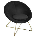 paris prix Fauteuil Design en Velours "Gold Evan" 76cm Noir